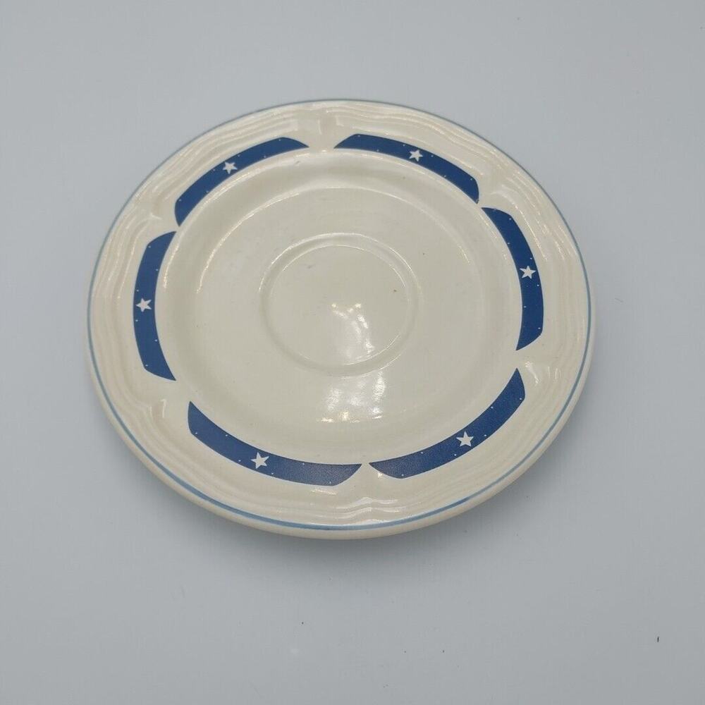 Tienshan Stoneware white & Blue Saucer‎ from the Fantasy Unicorn Set VTG